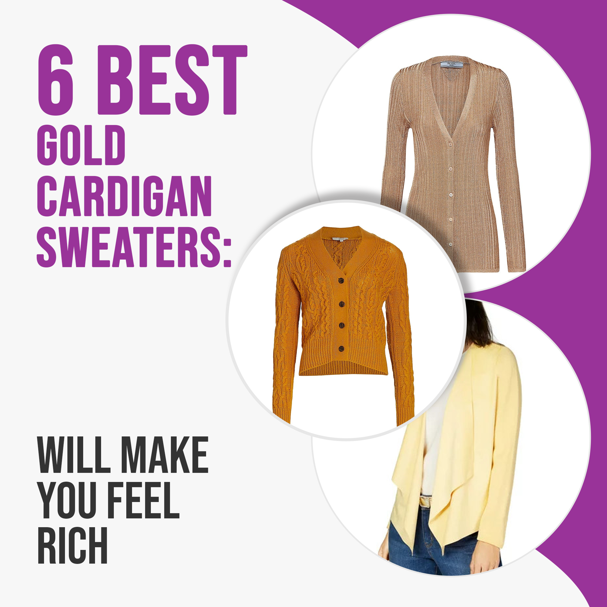 6 Best Gold Cardigan Sweaters: Will Make You Feel Rich